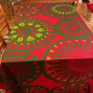 MARIMEKKO Taikamylly Red Green Tablecloth  Cotton